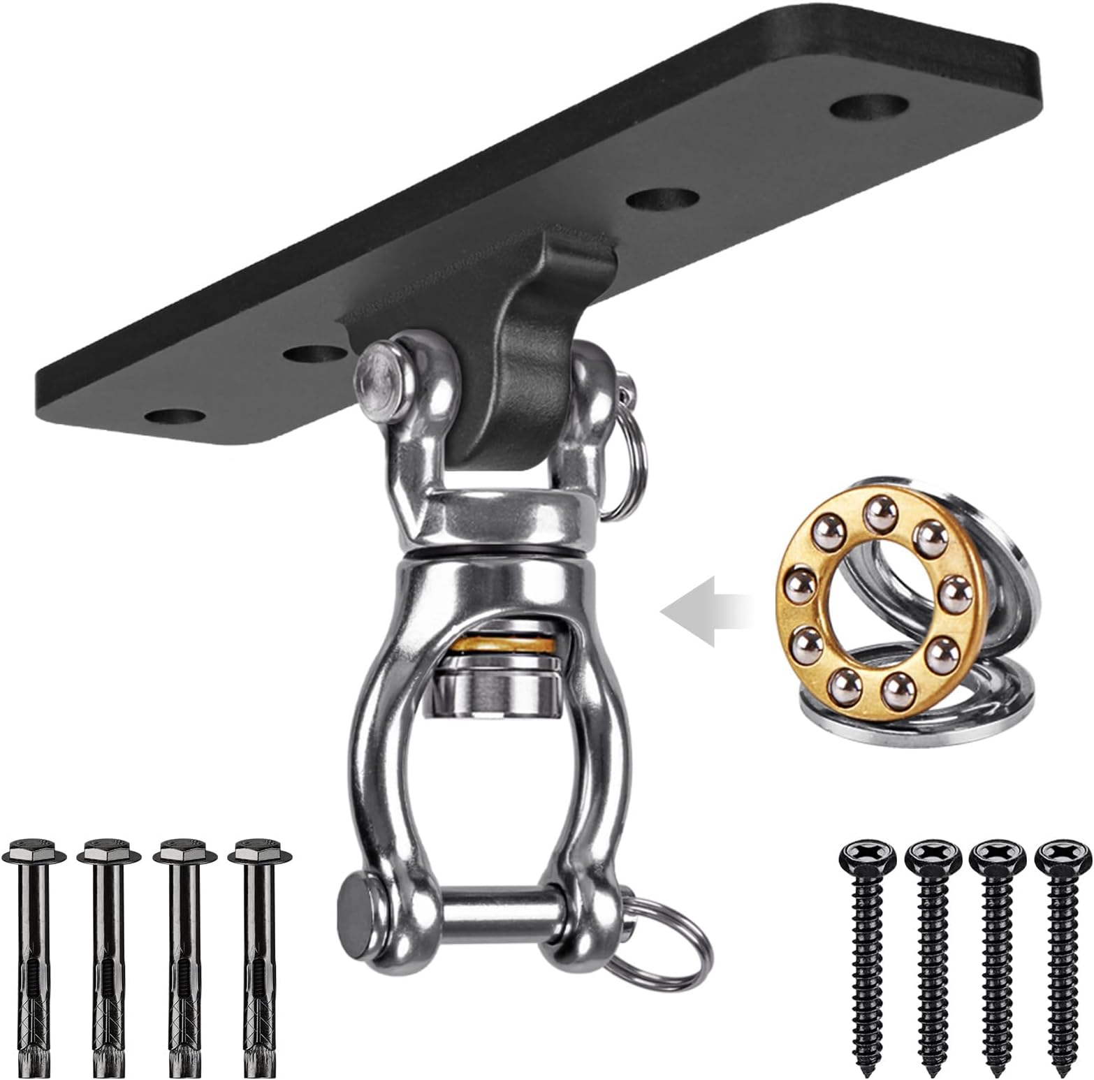 Dolibest Heavy Duty Swing Hanger, Swing Set Accessorie for Indoor Outdoor Playground, Porch Swing Hanging Kit for Wooden and Concrete Set with 4 Wood Screws and 4 Expansion Bolts, 900LB .
