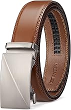 BOSTANTEN Gürtel Herren, Ledergürtel für Herren mit Ratsche Automatikschließe Business Anzug Gürtel Breit 35mm,Größe Angepasst