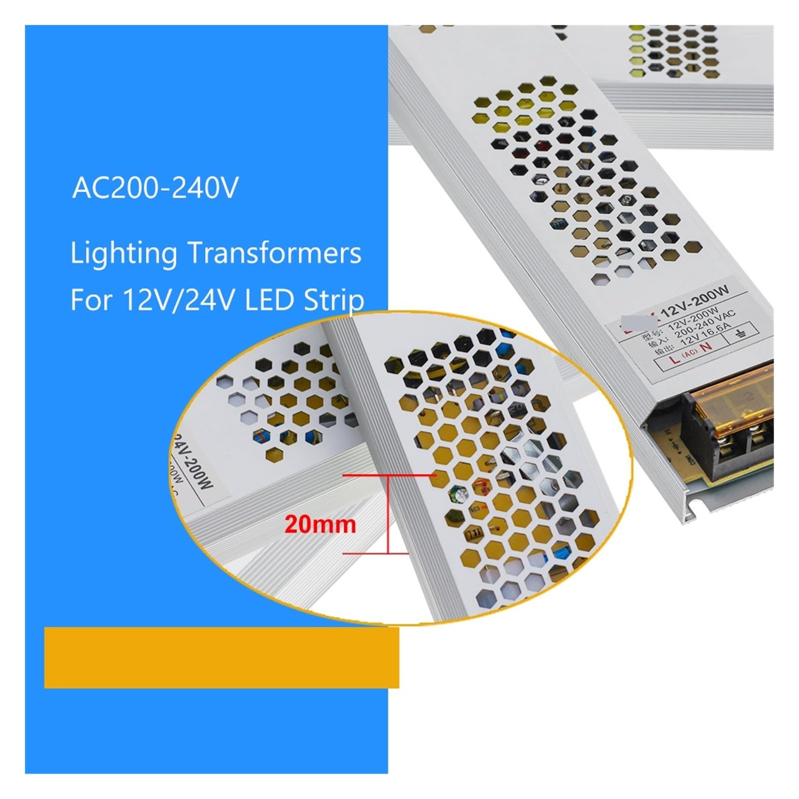 zasilacz impulsowy, Przetwornica napięcia AC na 12 V 24 V zasilacz 60 W 100 W 150 W W 300 W 400 W 500 W Sterownik LED do taśm LED(40W)