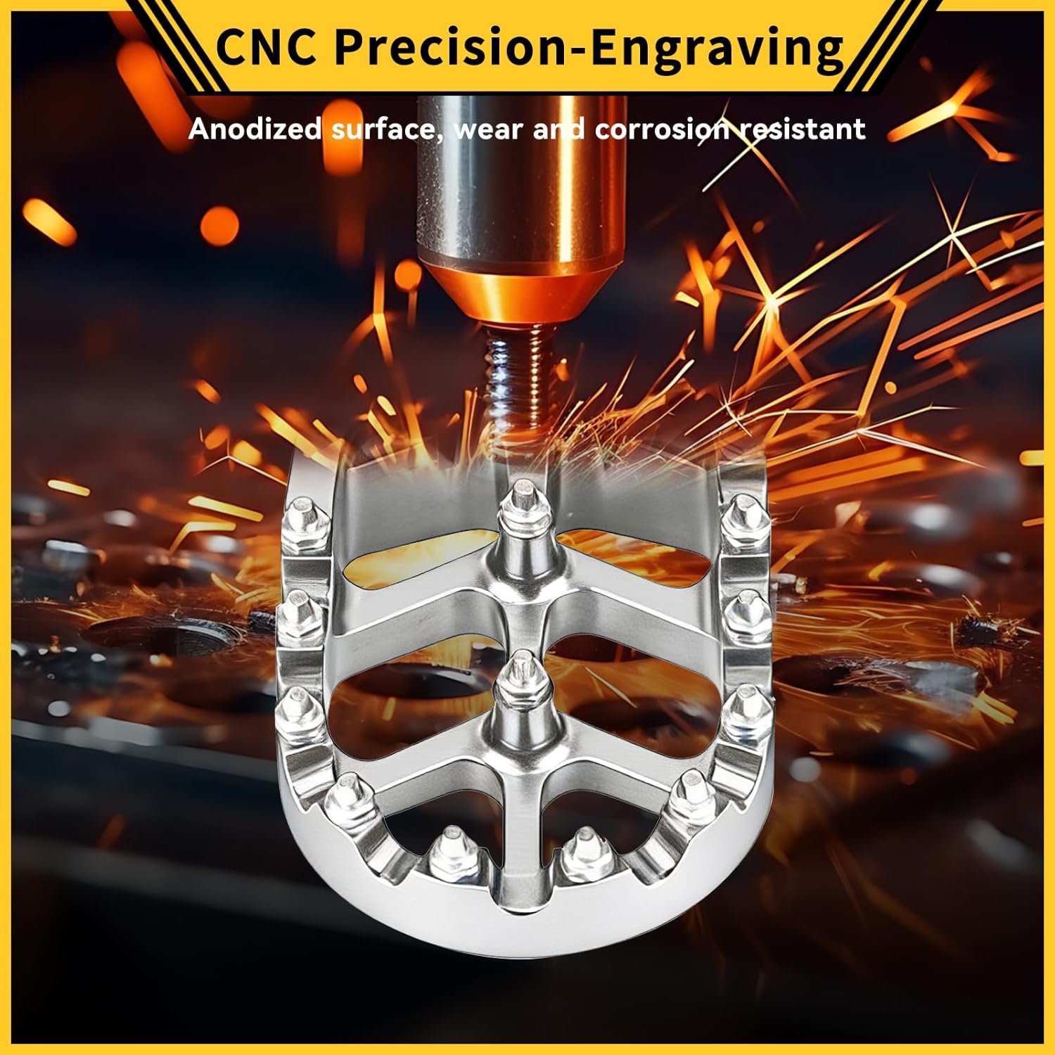 Dirt Bike Foot Pegs with Foot Peg Mount,Aluminum Foot Pegs Rest Pedal,Compatible with Tutti Tutto Soleil 01 Electric Dirt Bike (Silvery)