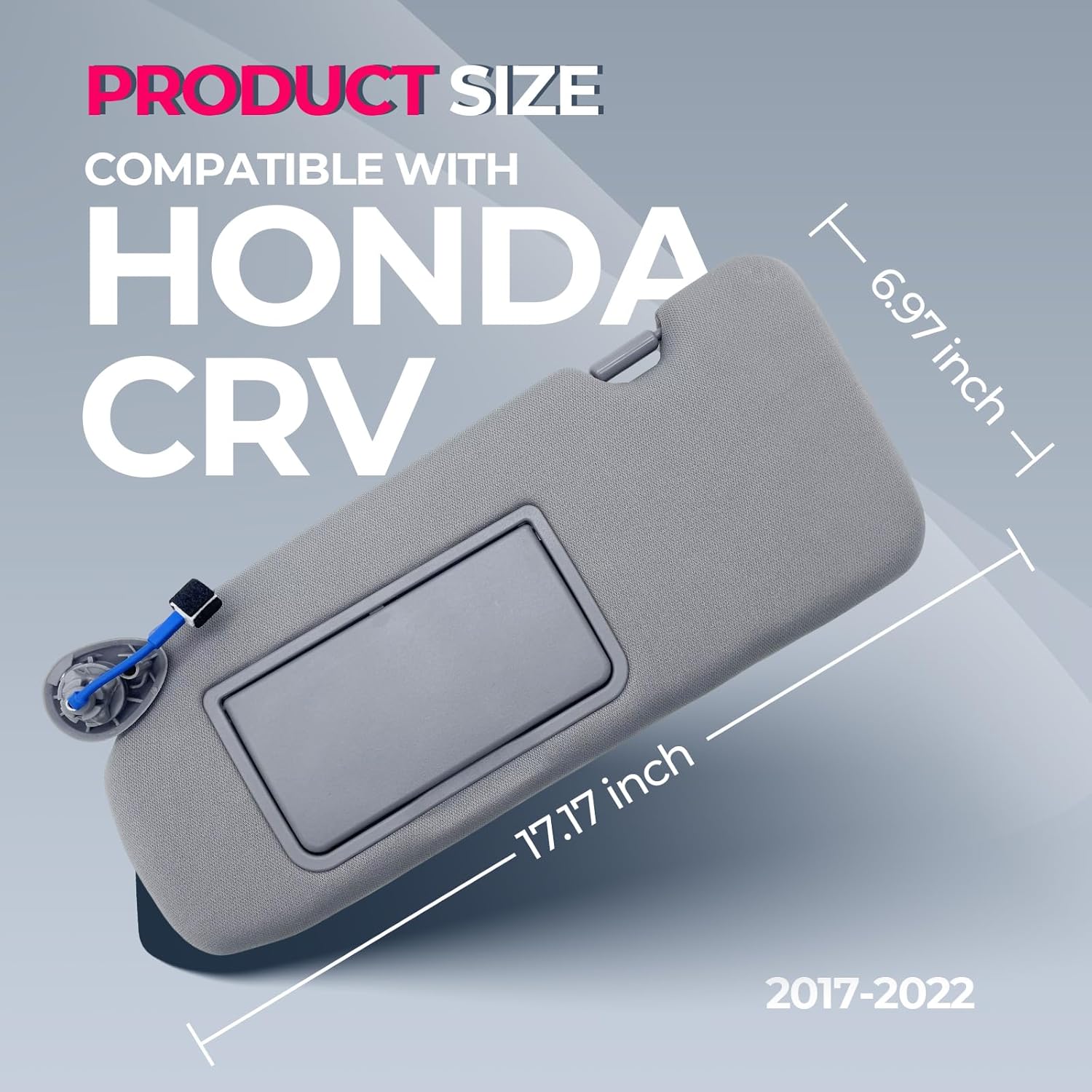 Driver & Passenger Side Sun Visor Replacement Fits for Honda CRV 2017 2018 2019 2020 2021 2022 Sunshade Number 83280TLAA12ZB 83230TLAA12ZB Color Gray (Gray(Driver & Passenger Side with Light))