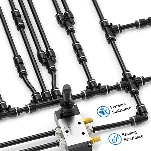 Miniatura 9 de TAILONZ PNEUMATIC Negro DOT 38 pulgadas de 32.8 ft 32.8ft Nylon Air Tubing Kit Tubería Manguera de tubería de línea de aire Tubería o transferencia