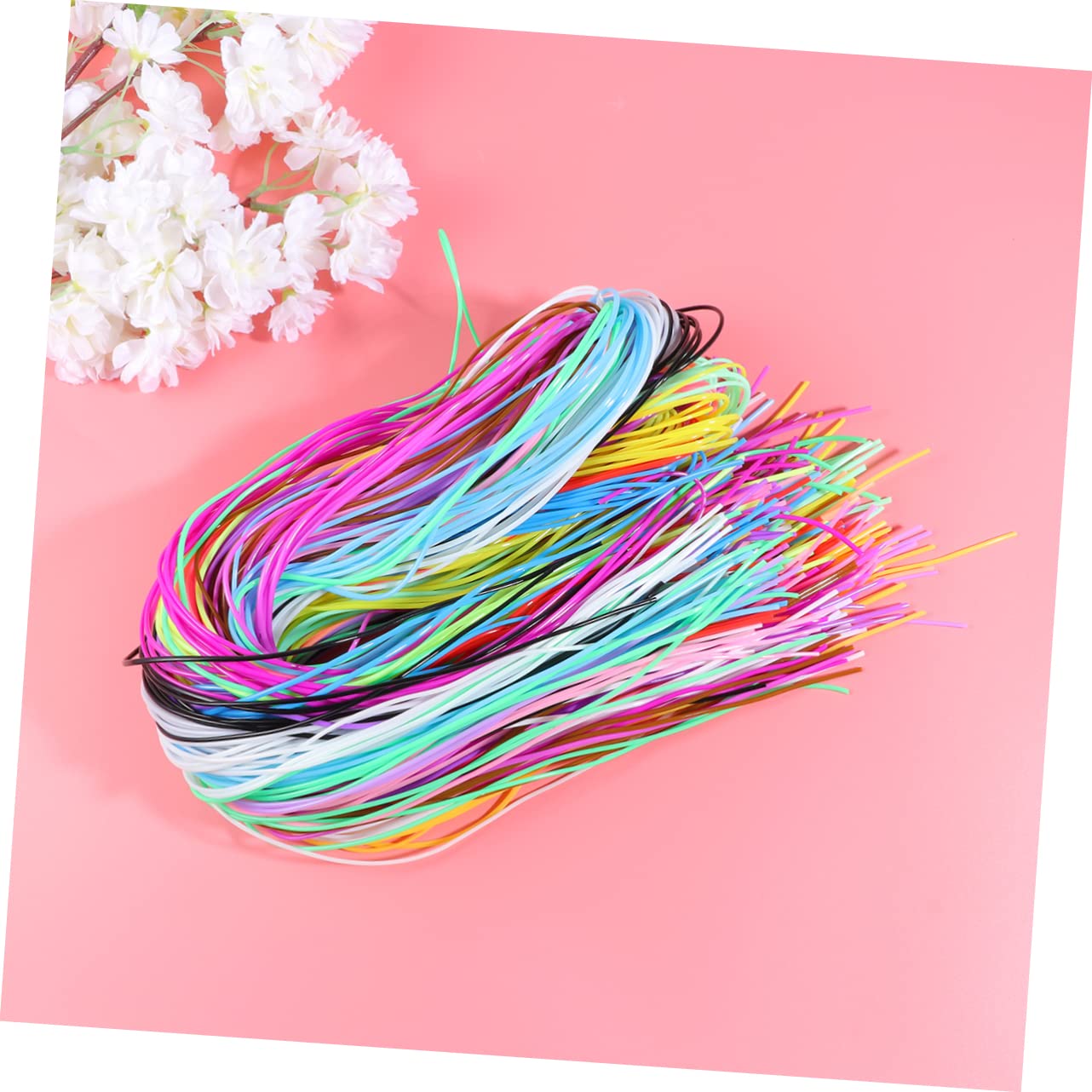 NUOBESTY PVC Kordel als Schnur für Ketten 2 Beutel À 400 Stück Bunt für Armbänder Schlüsselringe und Bastelarbeiten Zufällige Farbe