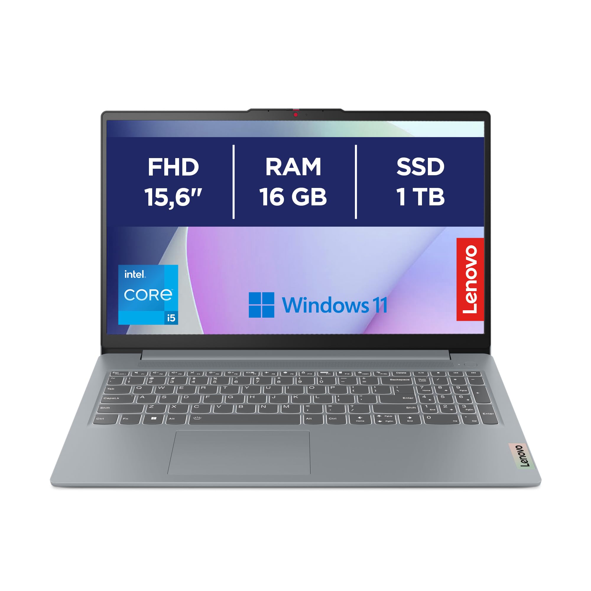 Lenovo IdeaPad Slim 3 Notebook 15,6” FHD (1920x1080), Intel Core i5-12450H, RAM 16GB, 1TB SSD, Grafica Intel Integrata, WiFi 6, Tastiera italiana, Windows 11 Home - Arctic Grey
