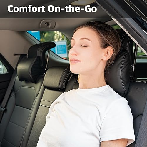 Miniatura 7 de Paquete de 2 almohadas para el cuello del automóvil, almohada para reposacabezas de automóvil, almohada de espuma viscoelástica para aliviar el