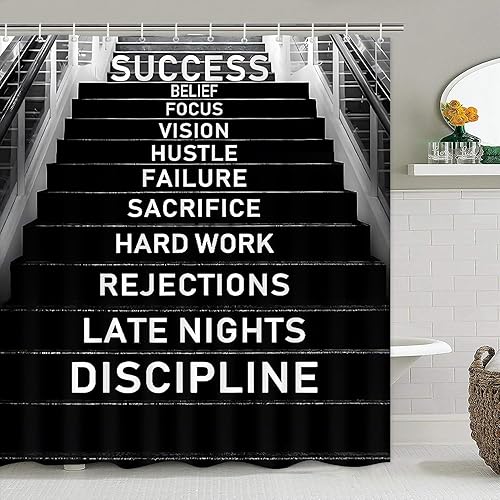 Miniatura 54 de Yizheer Juego de cortinas de ducha geométricas rojas con alfombras antideslizantes, cubierta de tapa de inodoro y tapete de baño, juego