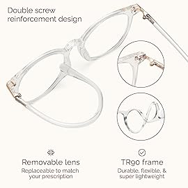 Gaoye 2 Pack Blue Light Blocking Glasses, Retro Round Eyewear Frame Anti Eyestrain Computer Glasses for Women Men - GY1688 (Tea Leopard+Transparent)