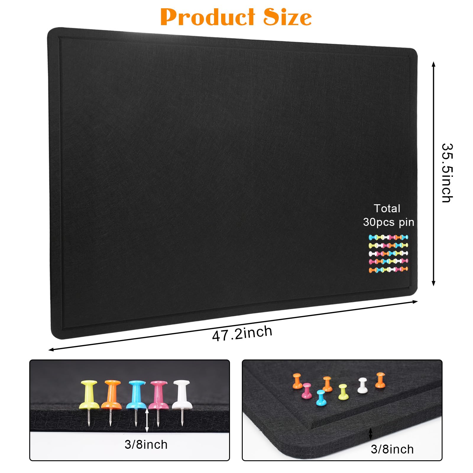 Grand Tableau D'affichage En Liège De 122 X 91,4 Cm Avec 30 Punaises Tableau D Affichage En Li Ge De 1 2 X 585157