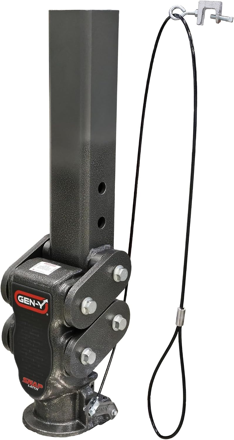 GEN-Y Hitch 4" Square Gooseneck Coupler Hitch, 2.5" Offset, Fits 2 5/16" Ball, 6,500 lb Tongue Weight, 30,000 lb Towing Capacity, Silver