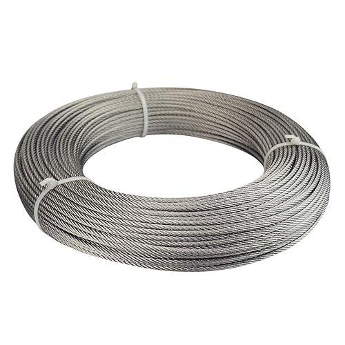 Muzata Sistema de barandilla de cable de acero inoxidable de 300 pies de 18 pulgadas, cuerda de alambre de 7 x 7 hilos, kit de barandilla de cable