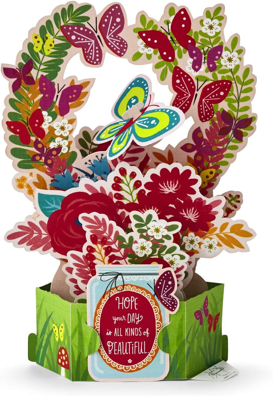 Paper Wonder Pop Up Birthday Card by Hallmark 'Butterfly Bouquet' - Medium, 23.5cm x 16.5cm - Image 3