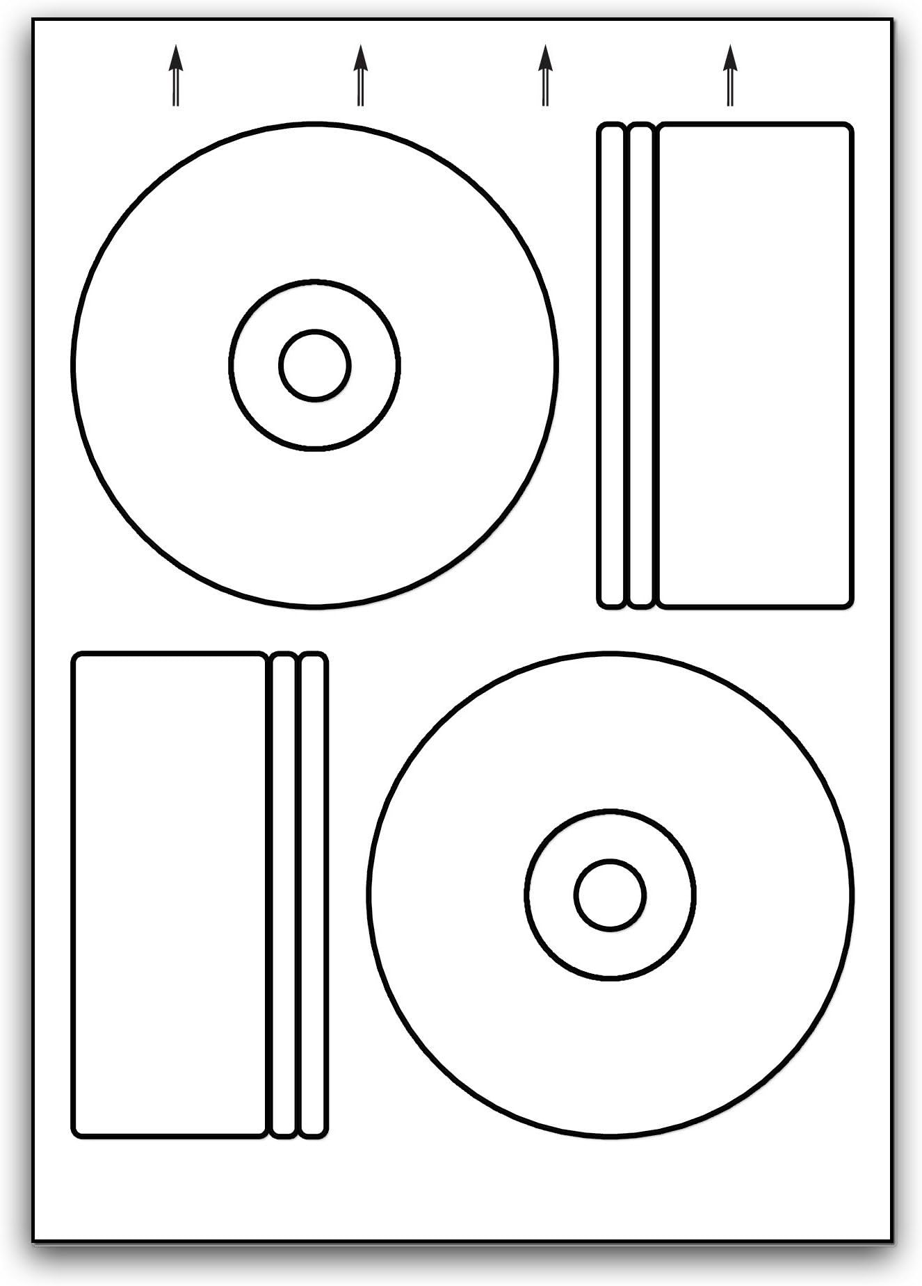 Multi Purpose White Permanent 118mm Pressit Compatible Cd/DVD Labels - 25 Sheets 118mm x Diameter