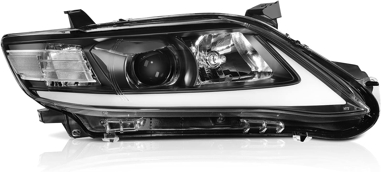 ECCPP Full LED DRL Projector Headlight Assembly For Toyota Camry 2010-2011 with LED Sequential Turn Signal Light Driver and Passenger Side Headlamps