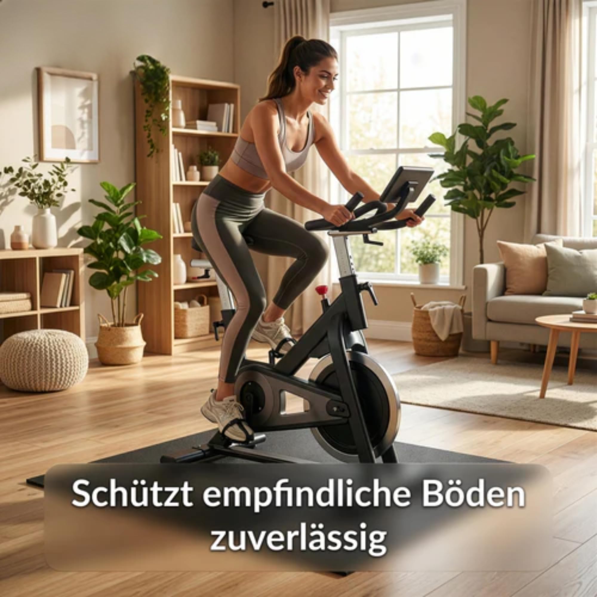 KARAT Schutzmatten Bodenschutzmatte 100 x 100 cm – 10 mm - Sportgeräte Matte Unterlegmatte Bodenmatte Gummimatte