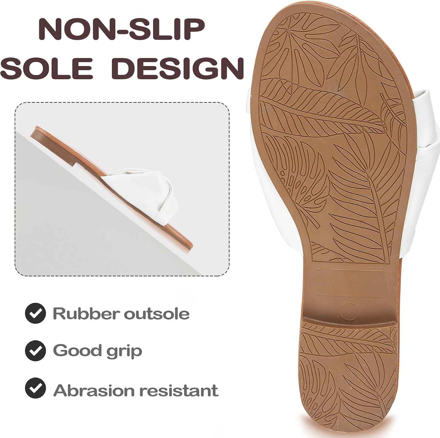 Women's Flat Sandals Round Open Toe Comfortable Fashion Cute Ladies Slides Sandals Women Dressy Summer Flat Leather Casual Fashion Beach Shoes Size 6-11