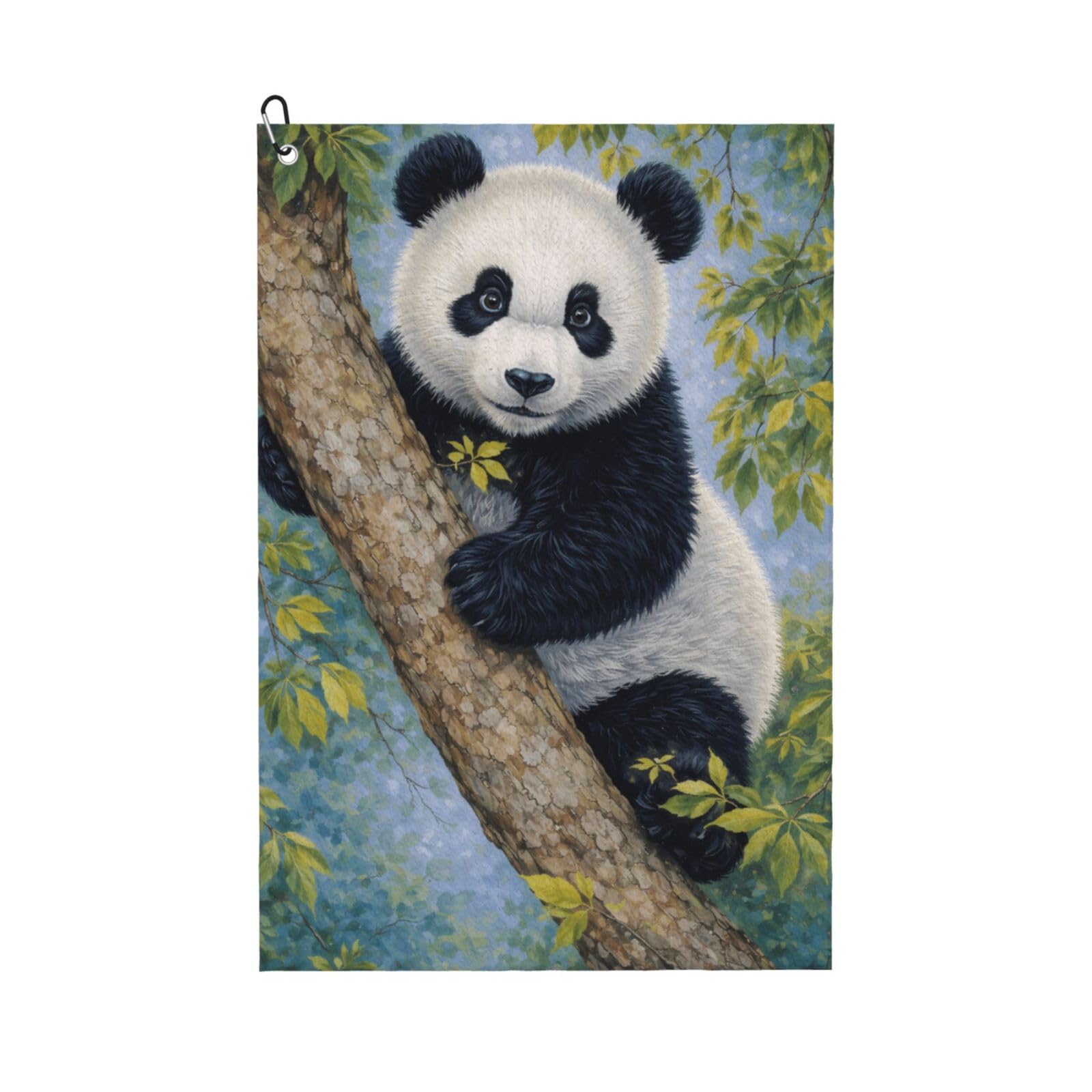 Oudrspo Adorable Giant Panda Multi-Functional Golf Towel | Absorbent Quick Drying 16x24in