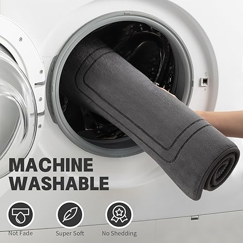 Miniatura 5 de YIHOUSE Juego de alfombras de baño de espuma viscoelástica, juego de 2 piezas, tapetes de baño antideslizantes para baño, juego de alfombras de baño