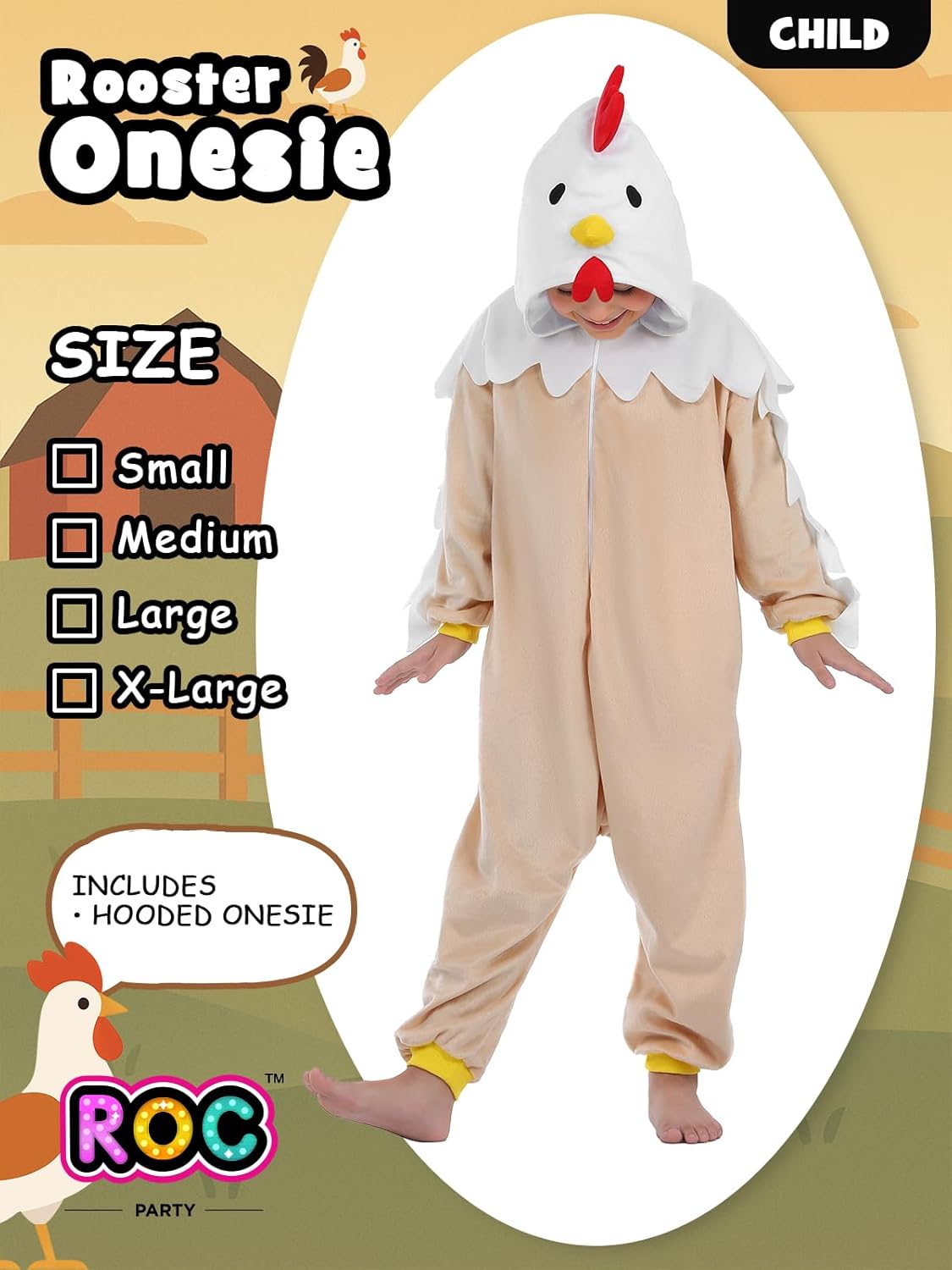 Kids Hooded Animal Costume - Unisex Halloween Dress-Up Outfit & Cosplay Playwear for Boys & Girls Ages 4-12 - Image 5