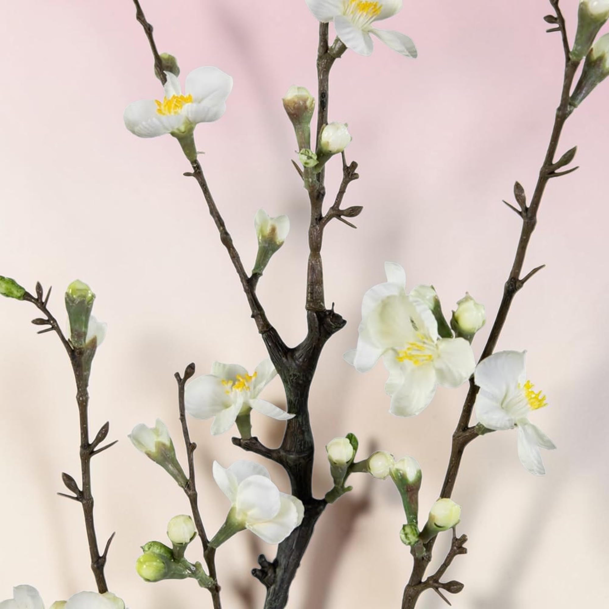 Kirschblütenzweig/AST 75x30cm weiß GA, Kirschblüten Zweig Deko Äste, Kunstblumen wie echt, künstliche Blumen Kirschblüte Seidenblumen Kunstpflanze Zweige, Home Deko Dekoration Tischdeko