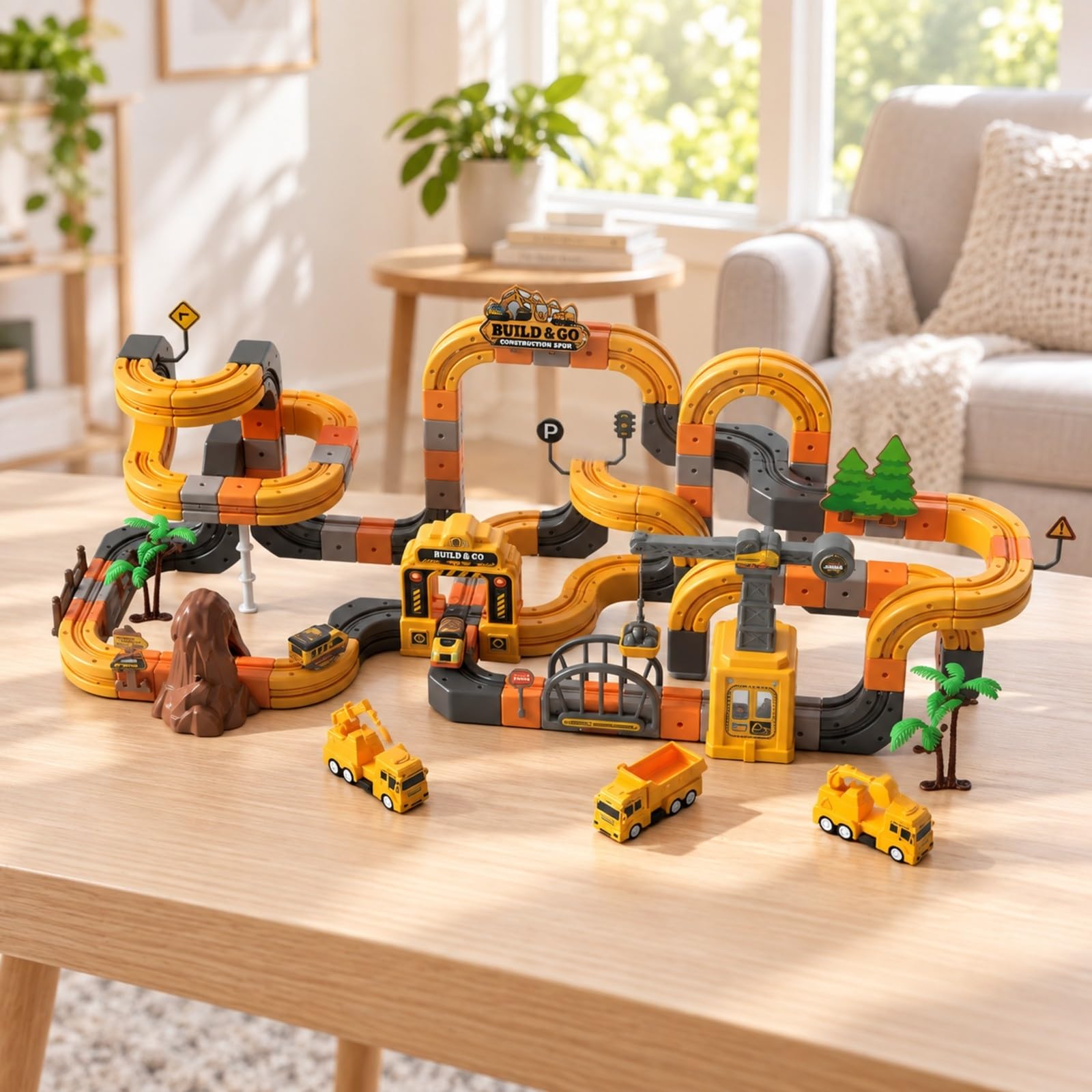 Colcolo Pista da Costruzione -da- con Trenino Motorizzato senza Schermo Giocattolo Assemblaggio Coeren Robusto per Area Giochi