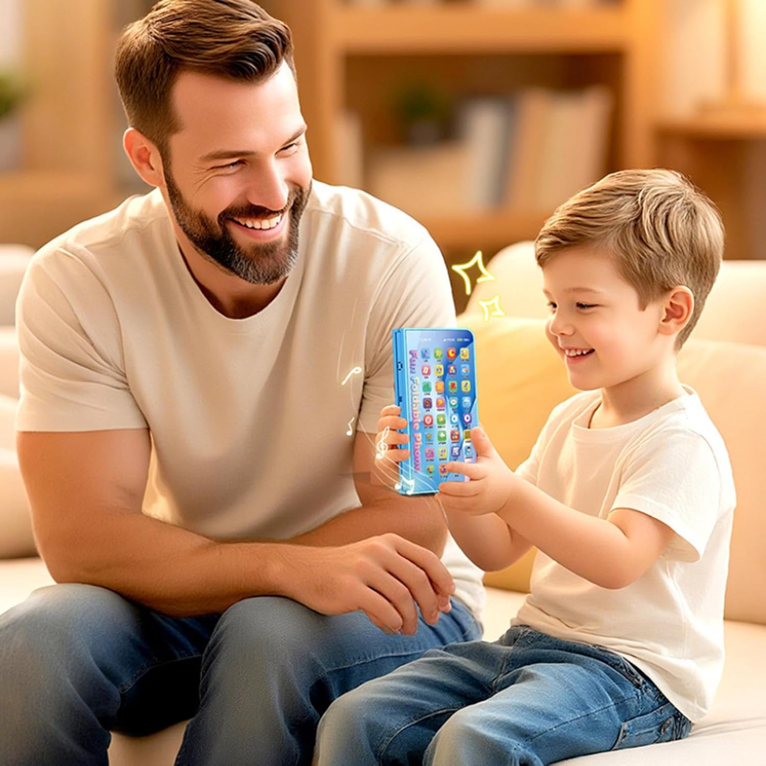 Phone Toy - Foldable Play Cell Phone | Child Musical Toys, Preschoolers Birthday Home Apartment Playroom Holiday Daycare Travel Playdates