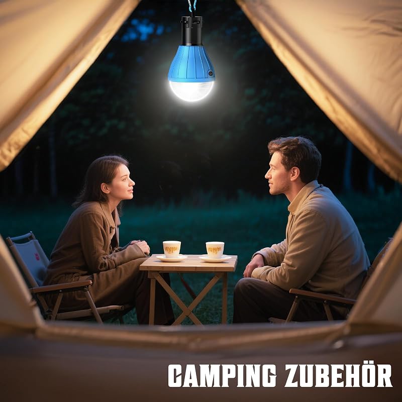 Winzwon Kempinglámpa - Többszínű, Vízlepergető, 150 Lumen, 9 LED, Akasztható, Fényerőszabályozós, AAA Elemmel Működő