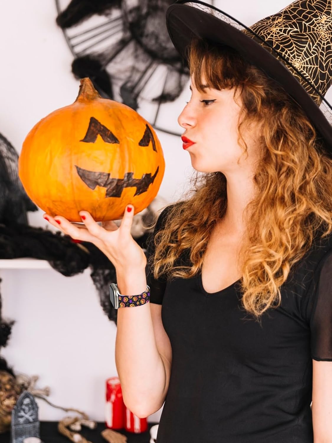 Watbro Halloween Holiday Watchband Compatible with Apple Watch Pumpkin 38mm 40mm 41mm 42mm 44mm 45mm 49mm Women Men,Cute Thanksgiving Day Strap for iWatch Series 10 9 8 7 6 5 4 3 2 1 SE Ultra - Image 5