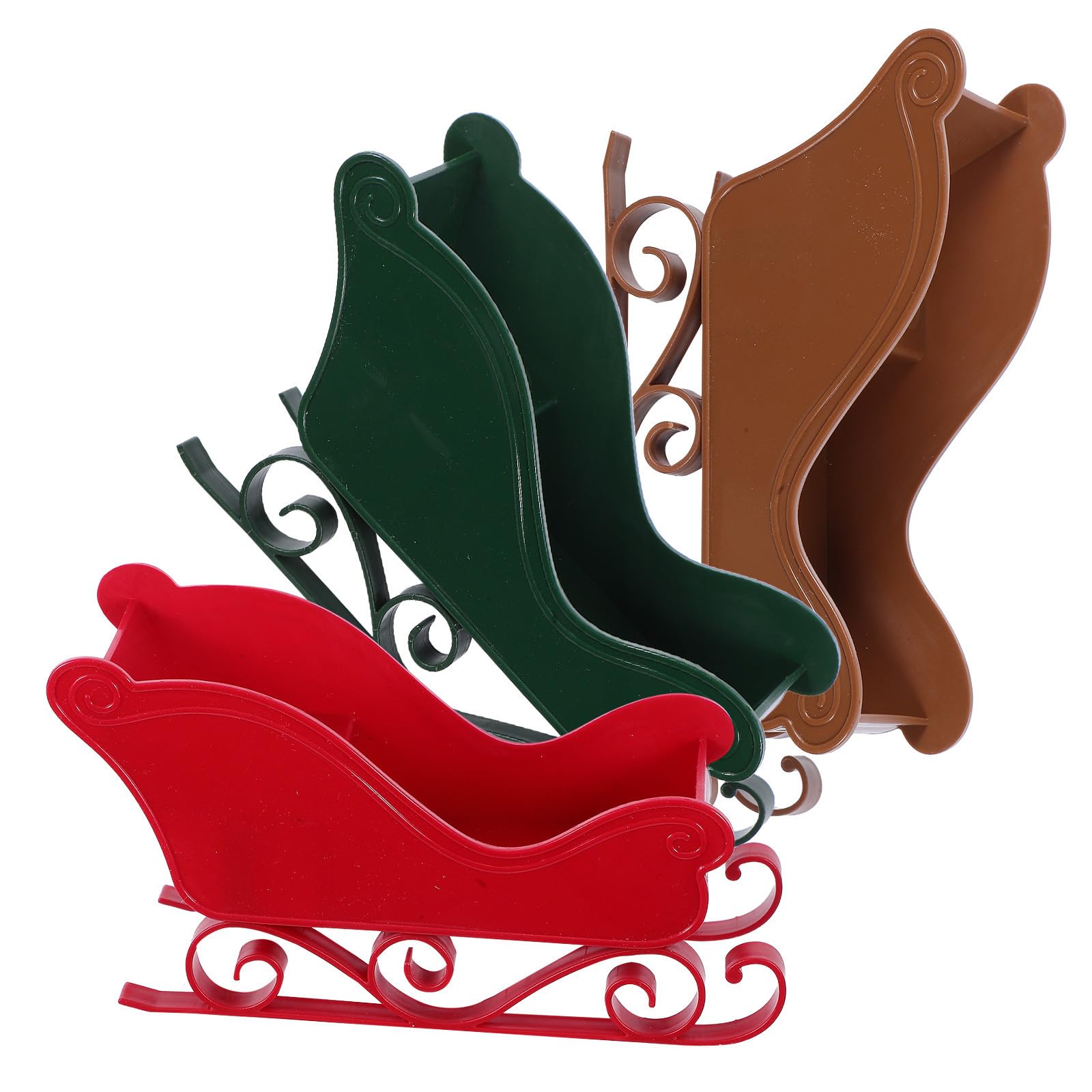 Toyvian 15 Stück Kleiner Weihnachtsschlitten aus Kunststoff für Festliche