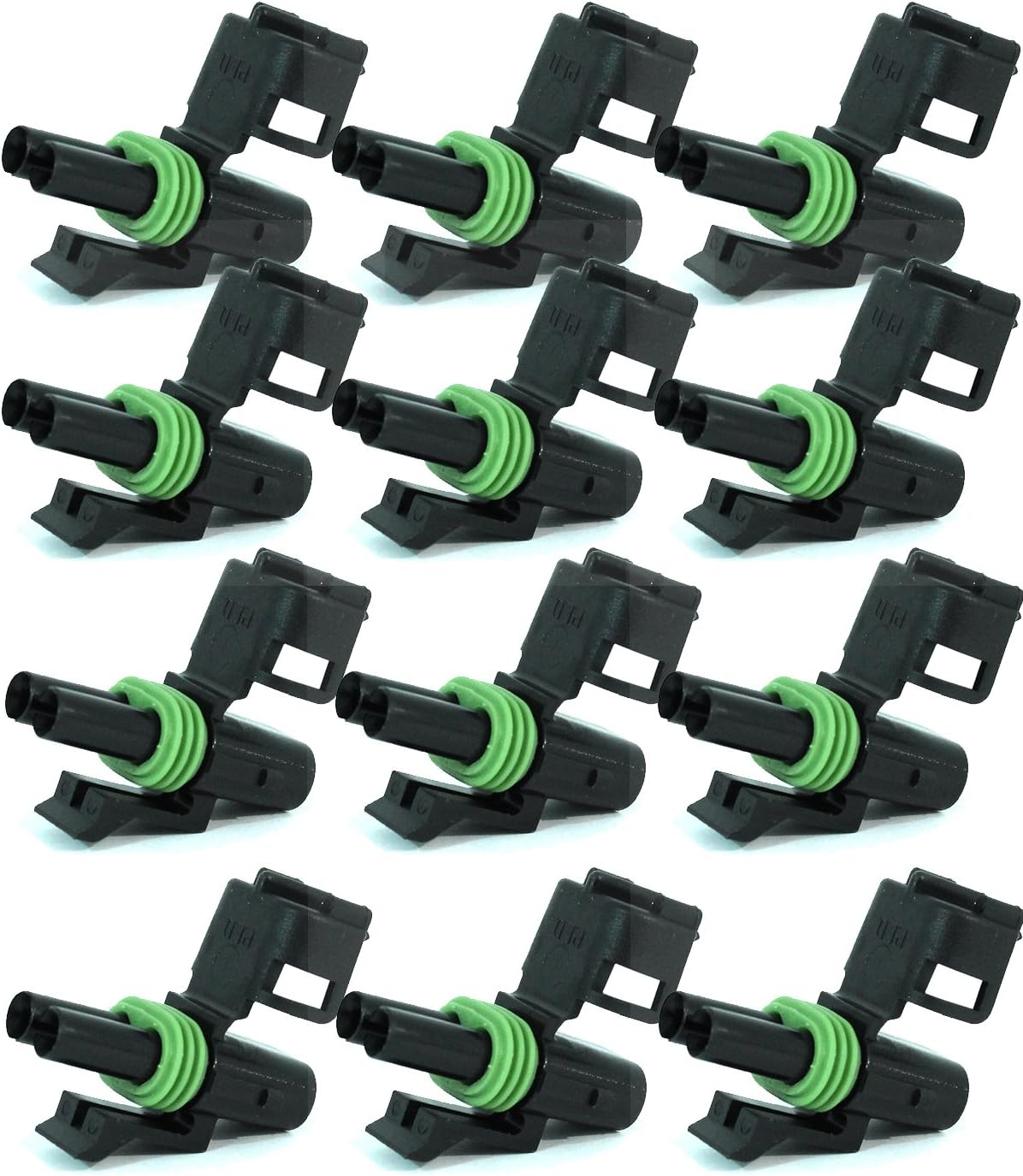 PRECISION FARM SUPPLY APTIV Packard (2 Circuits) Female 2-Contact Tower Half Body Connector (Pack of 12), Female Weatherpack, Waterproof, Nylon, Copper, Screw Terminal
