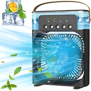 Xapiaxa Portable Mini Air Cooler Fan with Water Tank &amp; USB Power - Mini Personal Evaporative Cooler with 3 Speeds, Mist Hu...