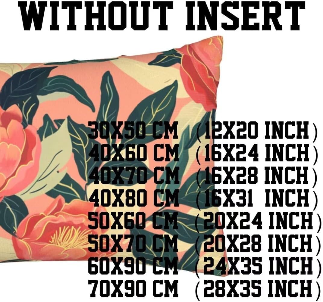 Outdoor Pillows Pink Pillow Covers 24x35 Inch Set of 2 Throw Pillow Covers, Plants Throw Pillows, Rectangular Lumbar Pillows Cushion Covers Decorative Pillows for Couch Garden Patio Furniture J162