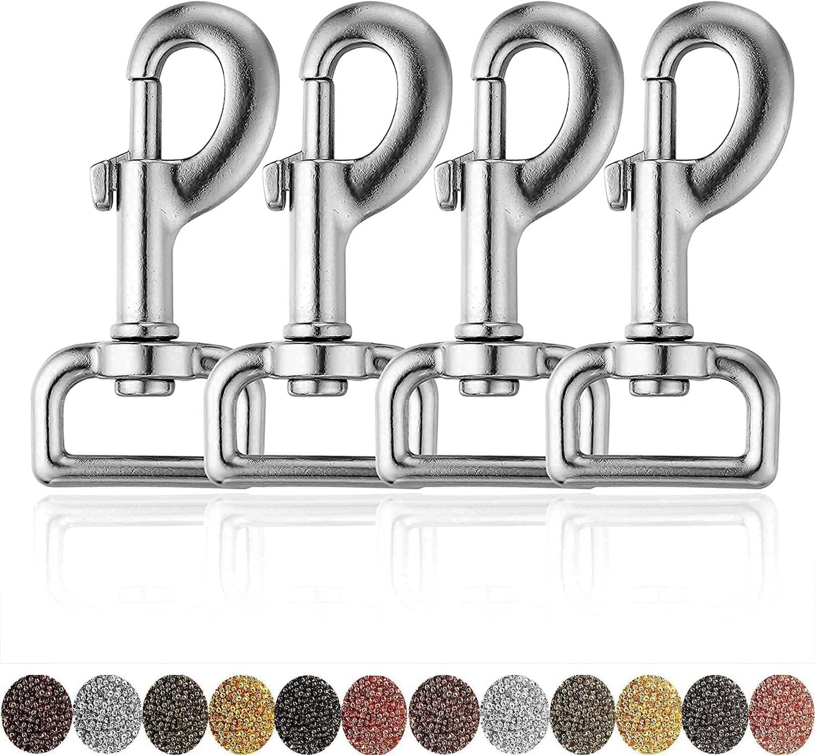 DIY Crafts Swivel Clasp Hook Only, Slide Release Buckle Tri-Glide Slide Nylon Webbing Strap Plastic/Metal D Ring Snap Hook for Luggage Belt Handles Pet Collar Bag (5 Pcs Swivel Clasps, Silvery)-image-38