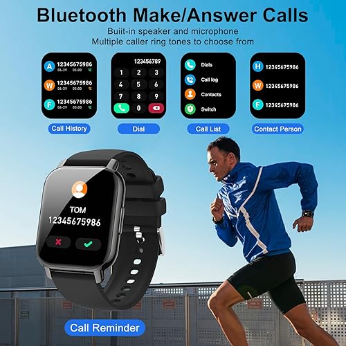 Miniatura 4 de Smart Watch for Men Women(AnswerMake Call), 1.85" HD Touch Screen Fitness Watch with 247 Heart Rate Sleep SpO2 Monitor, IP68 Waterproof, 100+Sport