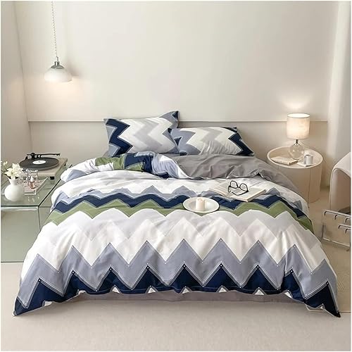 Juego de ropa de cama impresa, juego de funda de edredón doble y queen, juego de ropa de cama de algodón, juego de cama