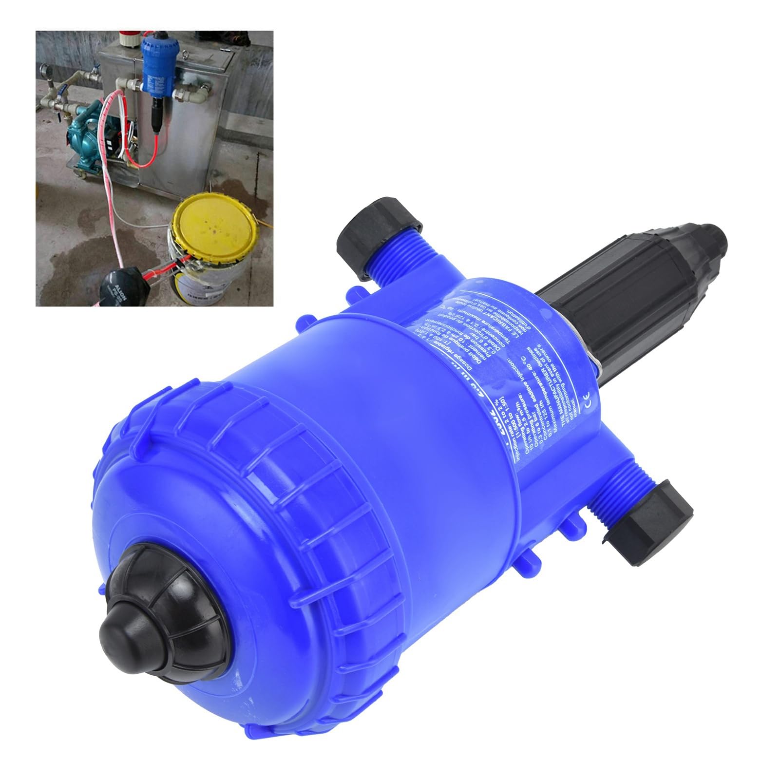 Bomba de Fertilizante, 0.2 a 2% Inyector de Fertilizante Ajustable Dispensador de Dosificador de Líquido Químico Alimentado por Agua Bomba Dosificadora para Industria Manguera de Jardín Ganadería