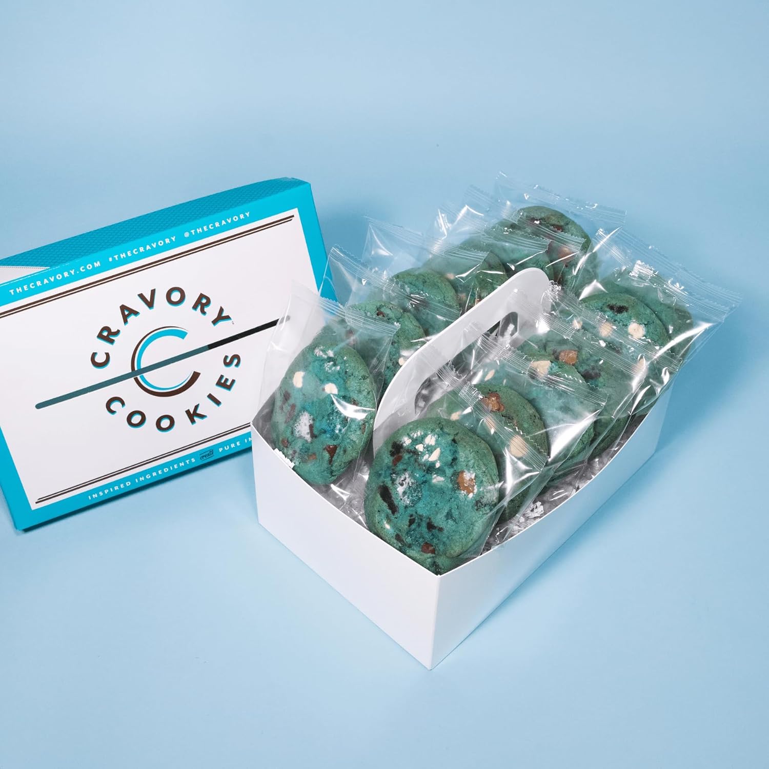 The Cravory: Cookie Monster Cookies - 24 cookies, 2.0 oz. each - Individually Wrapped - Gourmet - Baked Fresh - Dessert, Snack or Baked Goods