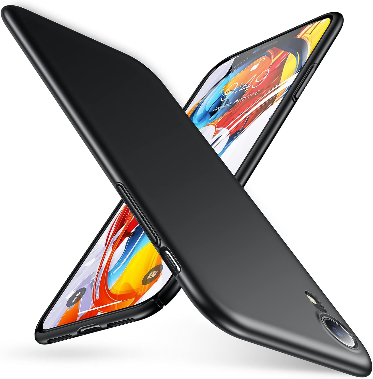 Humixx Ultra Thin iPhone XR Case, [0.02 Inch] Slim Fit Hard Protective Shockproof Cover, Anti-fingerprints, Anti-scratch, iPhone XR Cases (Black) - 2020 New Upgraded