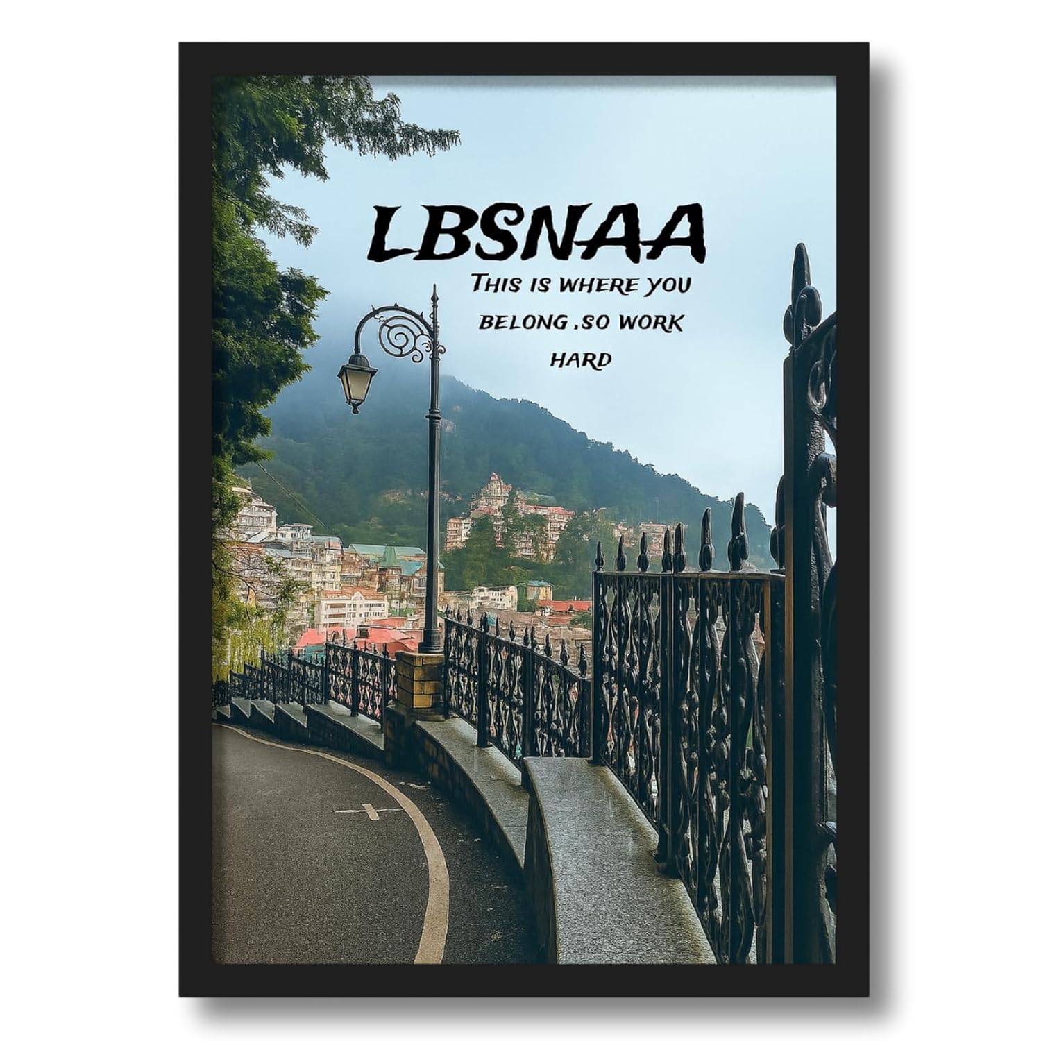 ArtAction LBSNAA Motivation Wall Frame | Inspirational UPSC Poster for Study Room & Office | A4 Size | Framed LBSNAA Wall Art Gift for UPSC Aspirants & Students
