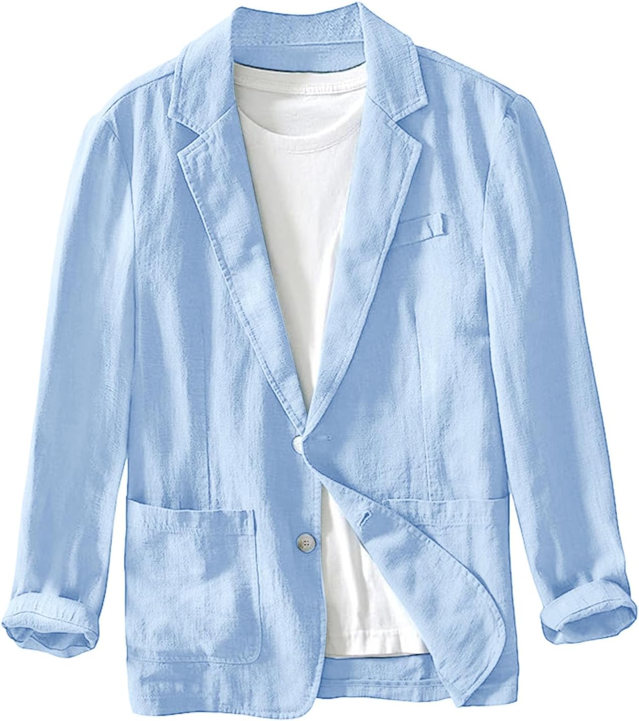 Mens Blazers Smart Casual Men's Linen Jacket Blazer Casual Suit Two Button Lightweight Sports Coats Loose Fit Leisure Blazer Suit Jackets