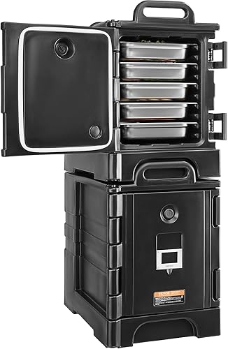 Miniatura 10 de VEVOR - Porta bandejas de alimentos aislado, caja de 95 Qt para catering, porta caja de alimentos con hebillas dobles, calentador de alimentos de