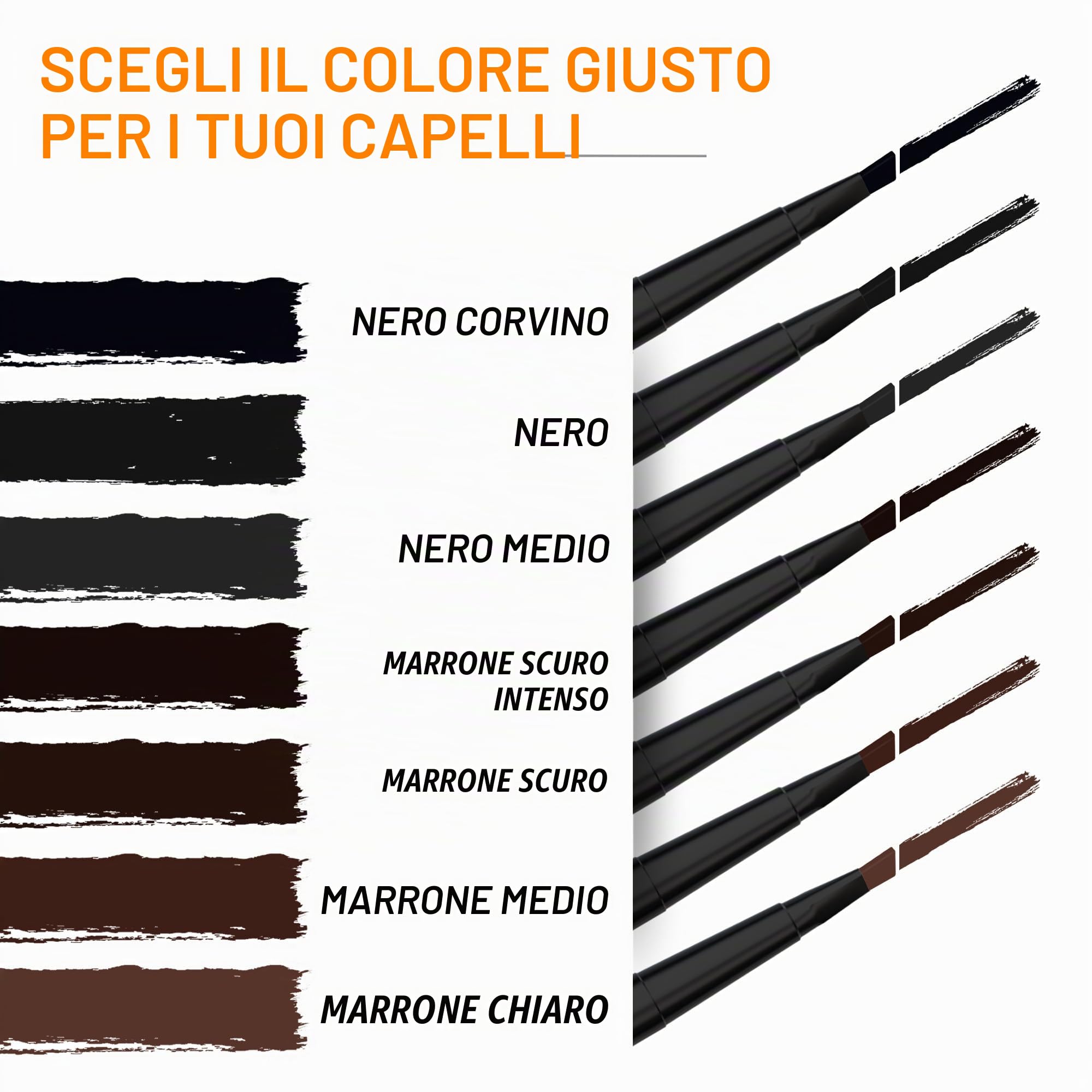 FOLLICLE BOOSTER Kit di riempimento per barba da uomo, nero, set completo per barba e cuoio capelluto con forcella brevettata a 4 punte e penna normale, impermeabile, a prova di sudore e tenuta tutto