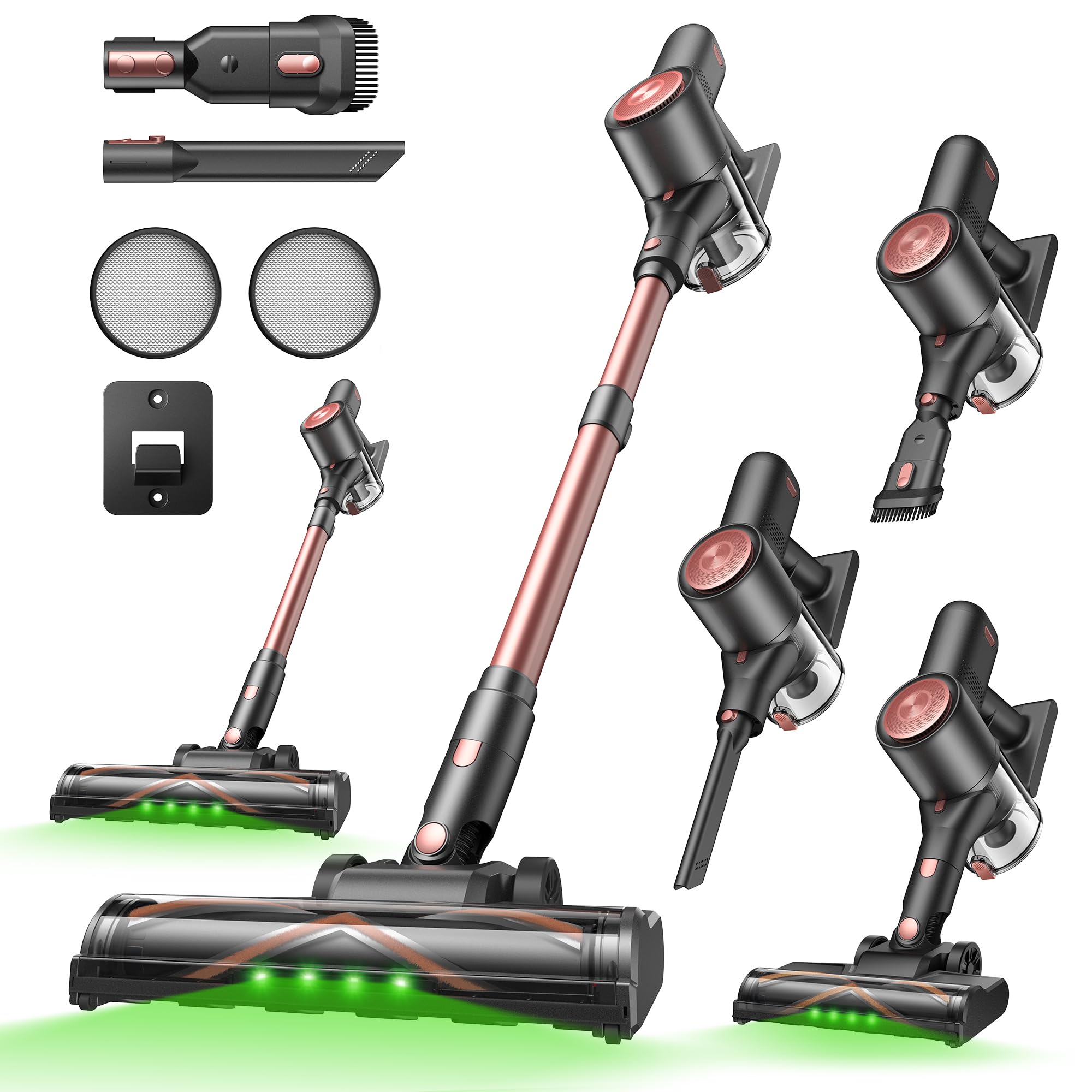 Vexilar V10Pro - Aspiradora inalámbrica con batería de 45 kPa, con LED verde, ligera aspiradora de mano inalámbrica, 45 minutos de autonomía, batería extraíble, limpiador al vacío para coche, alfombra