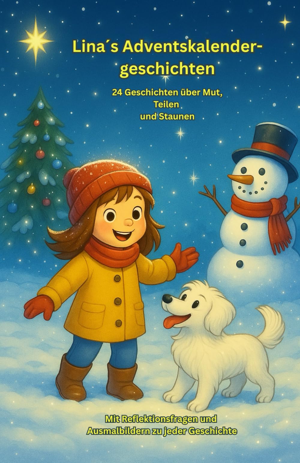 Lina´s - 24 Adventskalendergeschichten: Geschichten über Mut, Teilen und Staunen, mit Reflektionsfragen und Ausmalbildern zu jeder Geschichte.