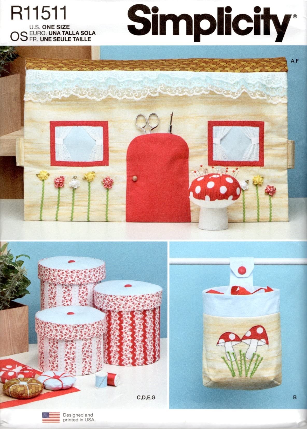 Patron couture Simplicity R11511 d'accessoires de rangement pour passionnés de loisirs créatifs