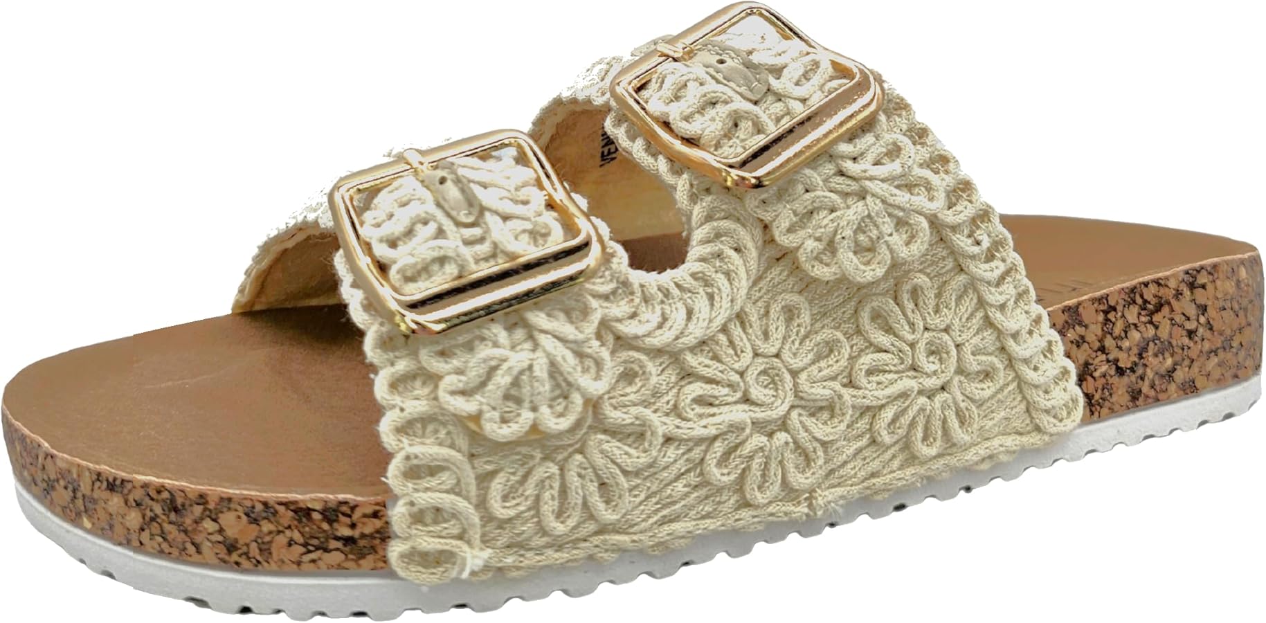Amazon.com | TruFox Women's Crochet Double Strap Flat Sandals