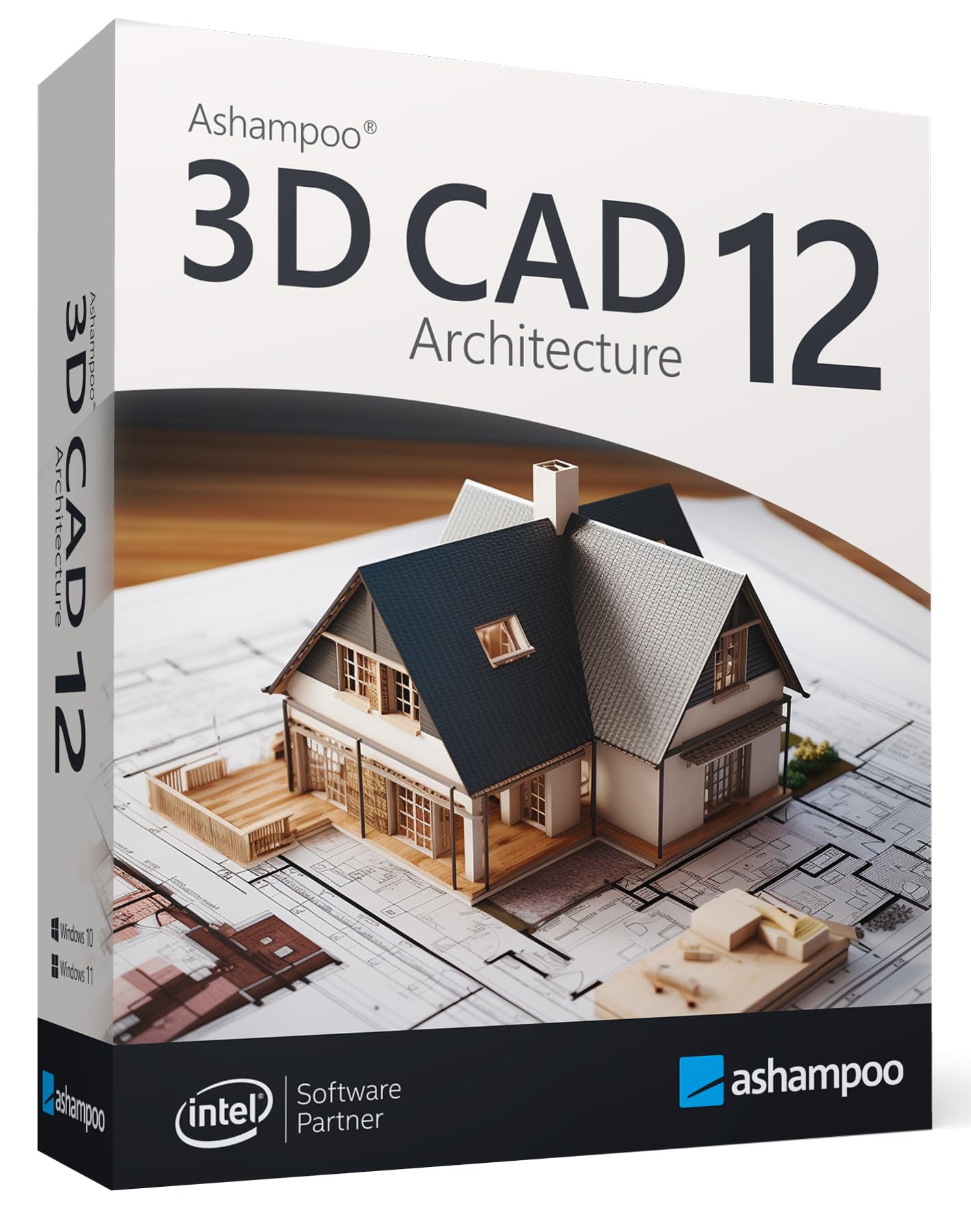 3D CAD 12 Architecture - Profi-Zeichenprogramm für Haus, Grundriss, Garten, Garage, Photovoltaik, Elektro, Deko für Win 11, 10