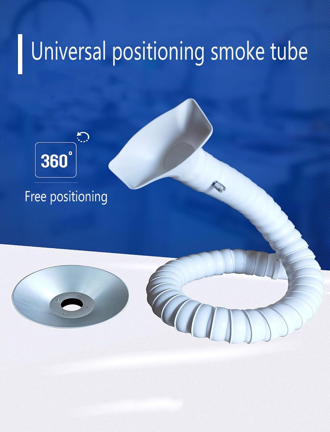 Universal Swivel Joint Flexible Ventilation Hose, Hands-Free Fume Extraction Arm for Soldering & Welding, 220cm/86.6in – Efficient Smoke Removal, Adjustable Positioning