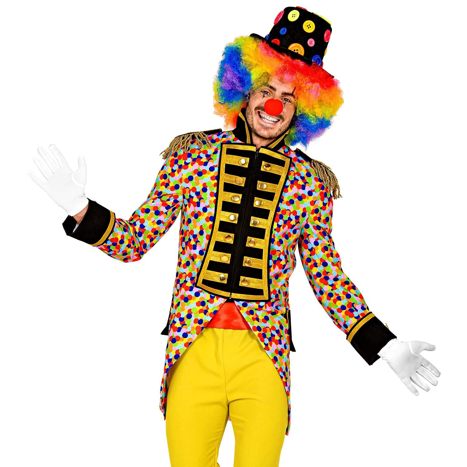 W WIDMANN MILANO Party Fashion - Costume Parade Tailcoat, Confetti, Rainbow, CSD, Circus Director, Guard Uniform, Clown, Showmen, Theme Party, Carnival