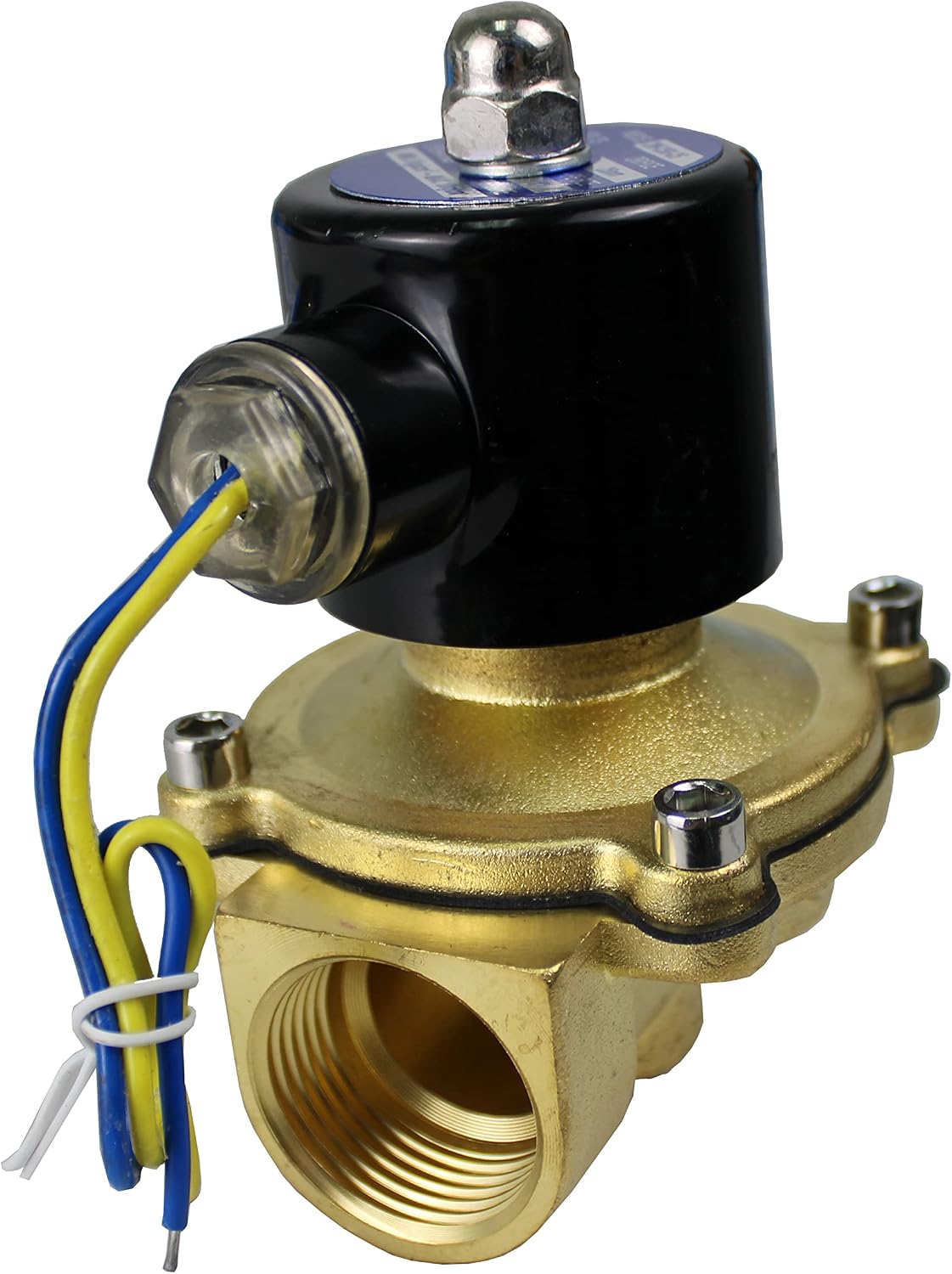 HFS(R) Electric Solenoid Valve Copper Normally Closed for Water Air Gas (12V DC 1IN NPT)