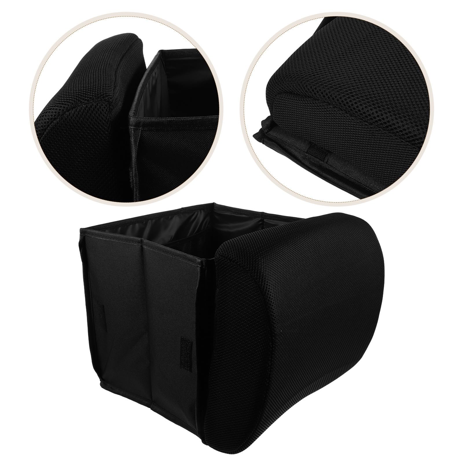 Mipcase Organizzatore Scatola Pieghevole da 30 per Bagagliaio Auto Nero in Poliestere con Schiuma con Supporto Lombare e Scomparti Multipli, per Suv e Viaggi in Auto